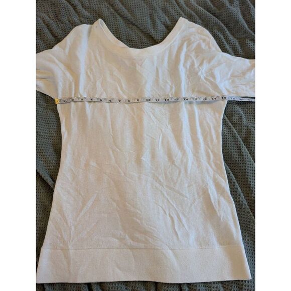 Kate Spade Women's Size Medium Crew Neck Bow Pullover Sweater Black Beige - Picture 3 of 5